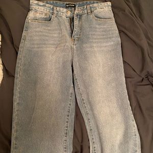 PLT light wash straight leg jean